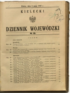 Kielecki Dziennik Wojewódzki, 1937, nr 10