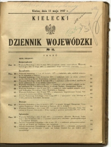 Kielecki Dziennik Wojewódzki, 1937, nr 11