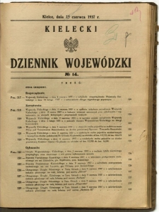 Kielecki Dziennik Wojewódzki, 1937, nr 14