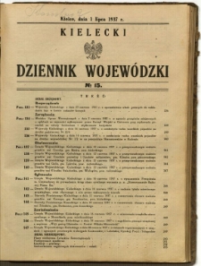 Kielecki Dziennik Wojewódzki, 1937, nr 15