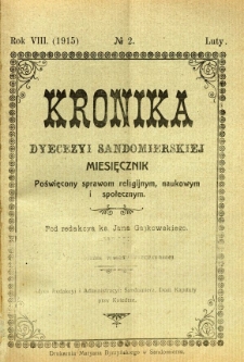 Kronika Diecezji Sandomierskiej, 1915, R. 8, nr 2