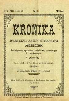 Kronika Diecezji Sandomierskiej, 1915, R. 8, nr 3