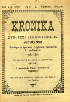 Kronika Diecezji Sandomierskiej, 1915, R. 8, nr 6/11