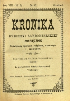 Kronika Diecezji Sandomierskiej, 1915, R. 8, nr 12