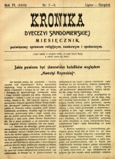 Kronika Diecezji Sandomierskiej, 1916, R. 9, nr 7/8