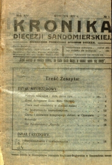 Kronika Diecezji Sandomierskiej, 1921, R. 14, nr 1