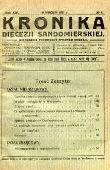 Kronika Diecezji Sandomierskiej, 1921, R. 14, nr 4