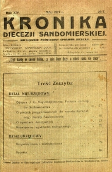 Kronika Diecezji Sandomierskiej, 1921, R. 14, nr 5