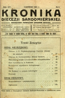 Kronika Diecezji Sandomierskiej, 1921, R. 14, nr 6