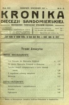 Kronika Diecezji Sandomierskiej, 1921, R. 14, nr 8/9