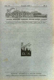 Kronika Diecezji Sandomierskiej, 1922, R. 15, nr 8