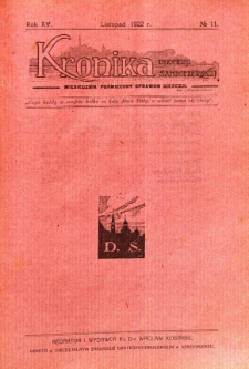 Kronika Diecezji Sandomierskiej, 1922, R. 15, nr 11