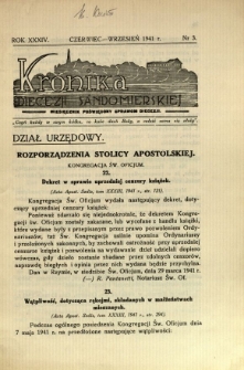 Kronika Diecezji Sandomierskiej, 1941, R. 34, nr 3