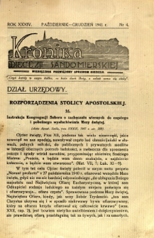 Kronika Diecezji Sandomierskiej, 1941, R. 34, nr 4