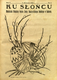 Ku Słońcu, 1930, R. 5, nr 7