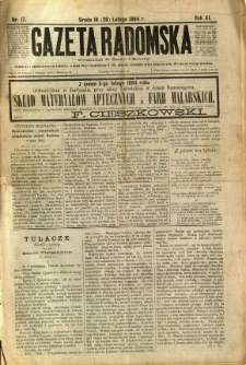 Gazeta Radomska, 1894, R. 11, nr 17