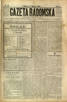 Gazeta Radomska, 1894, R. 11, nr 22