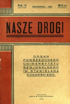 Nasze Drogi, 1930, R. 4, nr 8