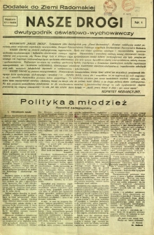 Ziemia Radomska, 1933, R. 6, nr 13 - dodatek Nasze Drogi nr 1