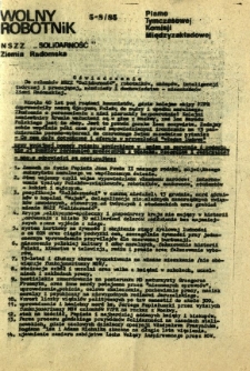 Wolny Robotnik, 1985, nr 5-8