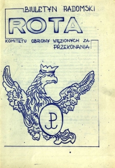 Biuletyn Radomski ROTA Komitetu Obrony Więzionych za Przekonania, 1981, [1]
