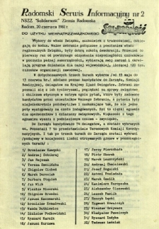 Radomski Serwis Informacyjny, 1981, nr 2