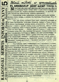 Radomski Serwis Informacyjny, 1981, nr 5