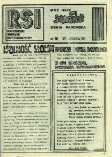 Radomski Serwis Informacyjny, 1981, nr 19