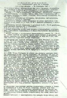 Biuletyn Strajkowy NSZZ Solidarność przy WSI w Radomiu, 1981-11-18