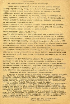 List otwarty do funkcjonariuszy MO województwa radomskiego