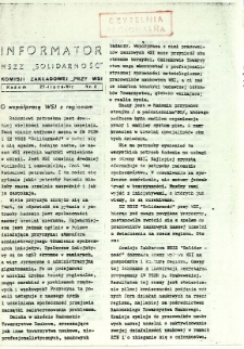 Informator NSZZ Solidarność : Komisji Zakładowej przy WSI, 1981, nr 2