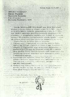 Komisja Zakładowa NSZZ Solidarnosć przy filii Politechniki Łódzkiej w Bielsku-Białej ...