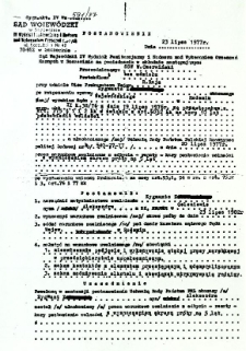 Postanowienie, z dnia 23 lipca 1977 r.