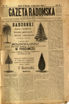 Gazeta Radomska, 1894, R. 11, nr 73
