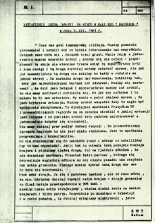 Wystąpienie Lecha Wałęsy na wiecu a hali RZO "Radoskór" w dniu 3.XII.1981 r.