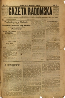 Gazeta Radomska, 1894, R. 11, nr 74