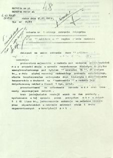 Uchwała nr 1 Walnego Zebrania Delegatów NSZZ "Solidarność" Ziemia Radomska, z dnia 17 lipca 1981 r.