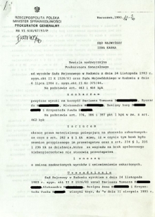 Rewizja nadzwyczajna Prokuratora generalnego ...