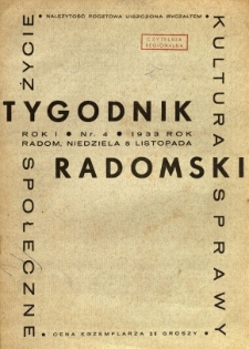 Tygodnik Radomski, 1933, R. 1, nr 4