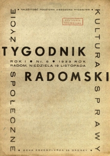 Tygodnik Radomski, 1933, R. 1, nr 6
