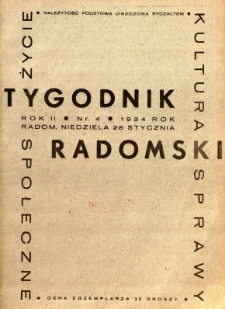 Tygodnik Radomski, 1934, R. 2, nr 4