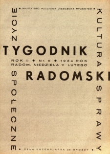 Tygodnik Radomski, 1934, R. 2, nr 6