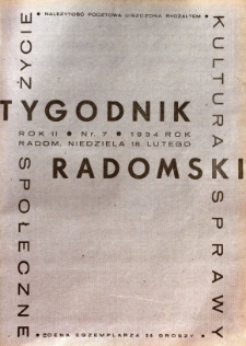Tygodnik Radomski, 1934, R. 2, nr 7