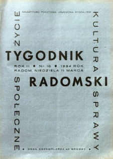 Tygodnik Radomski, 1934, R. 2, nr 10