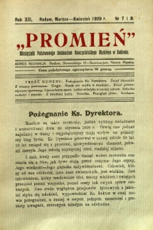 Promień, 1929, R. 13/14, nr 7/8