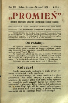 Promień, 1929, R. 13/14, nr 10/1