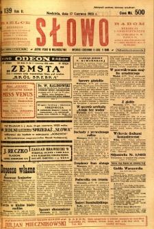 Słowo, 1923, R. 2, nr 139