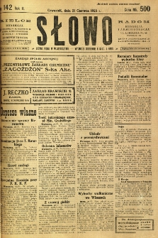 Słowo, 1923, R. 2, nr 142