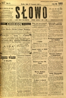 Słowo, 1923, R. 2, nr 147