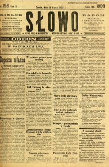 Słowo, 1923, R. 2, nr 158